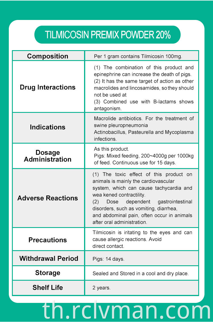 Tilmicosin Premix 20 02